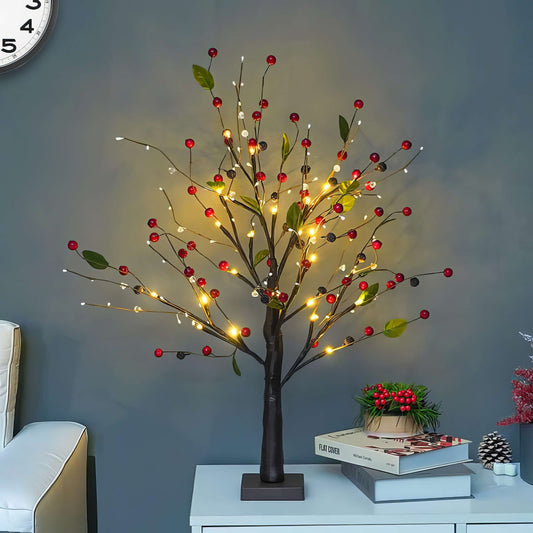 Red Berry Blossom Tree – Festive Holiday Centerpiece